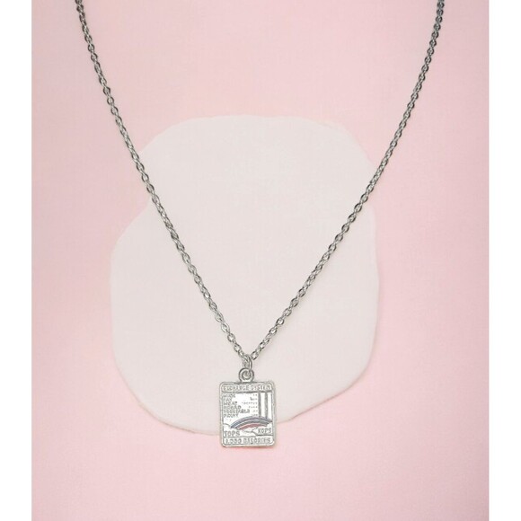 Tops Kops Exchange System Weight Pendant Charm Necklace Silver Tone 18" - Picture 2 of 2